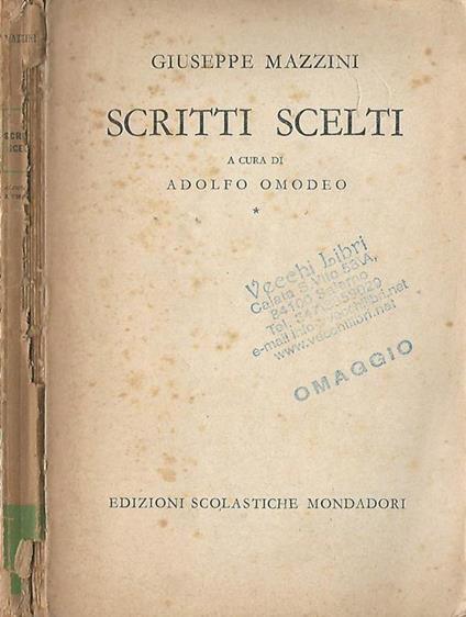 Scritti Scelti - Giuseppe Mazzini - copertina