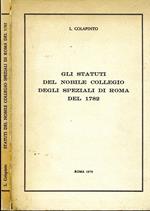 Gli Statuti del Nobile Collegio degli Speziali di Roma del 1782