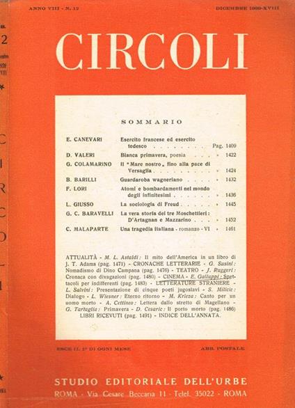 Circoli Anno VIII N.12 - Guglielmo Danzi - copertina