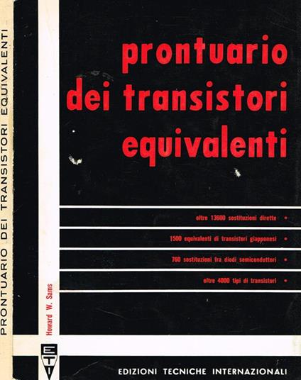 Prontuario dei transistori equivalenti - Howard W. Sams - copertina