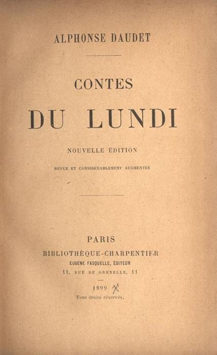 Contes du lundi - Alphonse Daudet - copertina