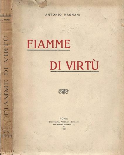 Fiamme di Virtù - Antonio Magnani - copertina