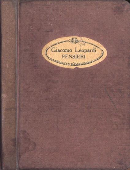 Pensieri - Giacomo Leopardi - copertina