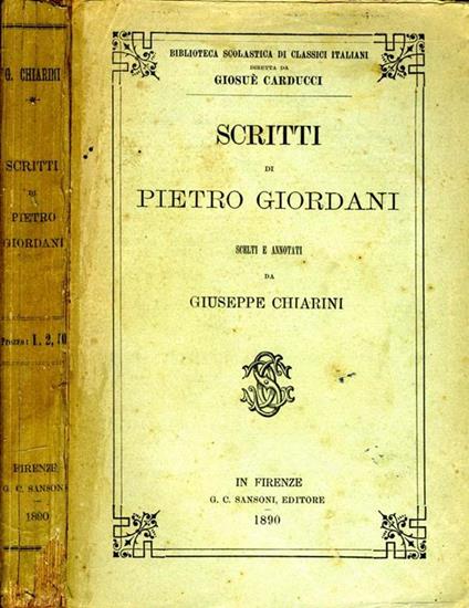 Scritti - Pietro Giordani - copertina