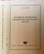 Studies in Mycenaean Inscriptions and Dialect VOL. LXXXVI. 1965. 1978