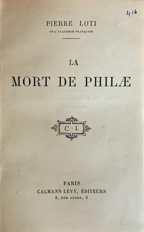 La Mort de PhilÁ¦ - Pierre Loti - copertina
