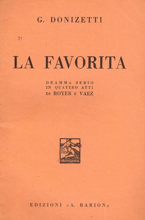 La favorita - Gaetano Donizetti - copertina