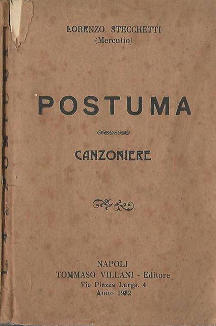 Postuma. Canzoniere - Lorenzo Stecchetti - copertina