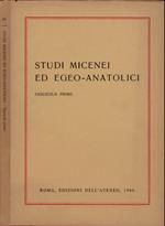 Studi Micenei ed Egeo-Anatolici VOL. XI. Fascicolo primo