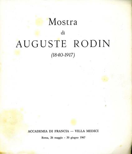 Mostra di Auguste Rodin. 1840-1917 - copertina
