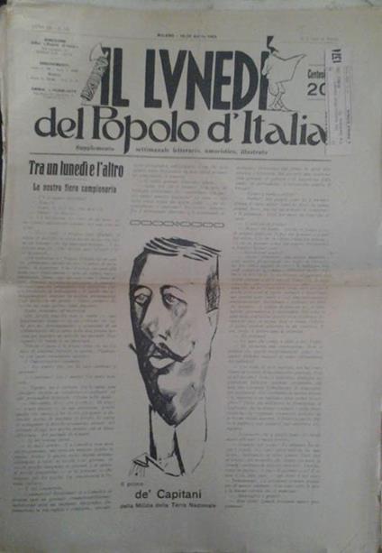 Il Lunedì del popolo d'Italia- Anno III - copertina