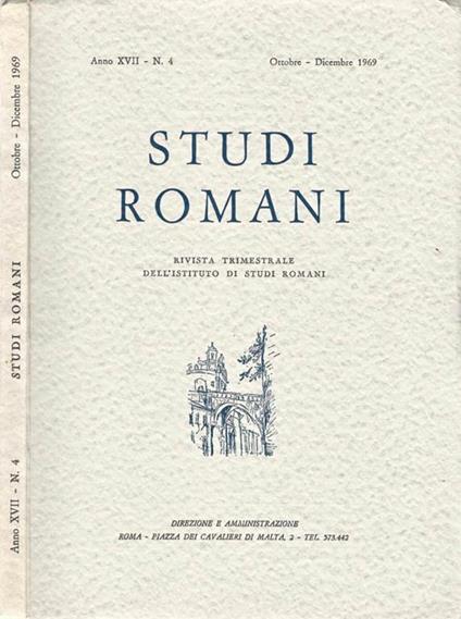 Studi Romani Anno XVII-N. 4. Rivista trimestrale dell'Istituto di Studi Romani - copertina