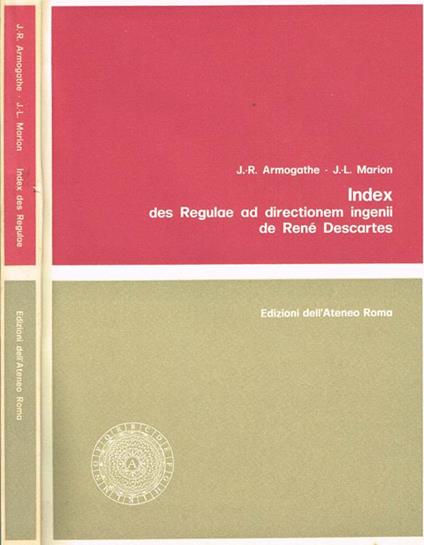 Index des regulae ad directionem ingenII de rené descartes - copertina