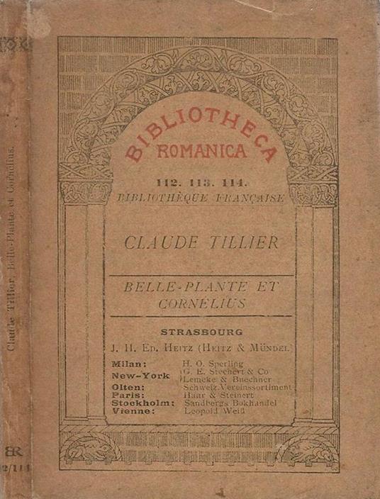 Belle. Plante et Cornelius - Claude Tillier - copertina