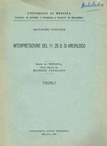 Interpretazione Del Fr. 25 D. Di Archiloco. Estratto Da Messana, Studi Diretti Da Michele Catalano. Volume I