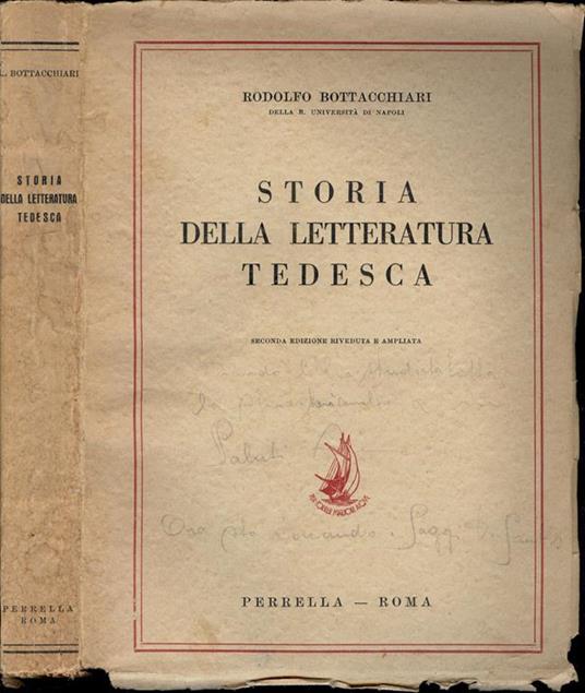 Storia della letteratura tedesca - Rodolfo Bottacchiari - copertina