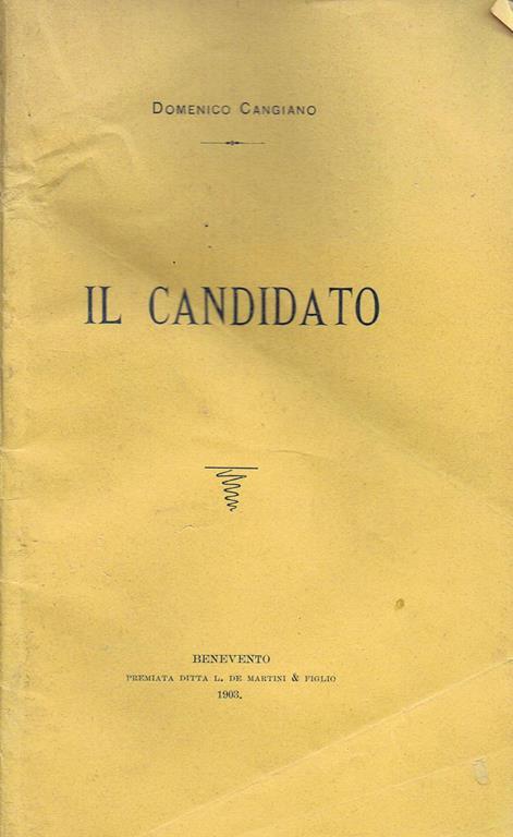 Il Candidato - Domenico Cangiano - copertina