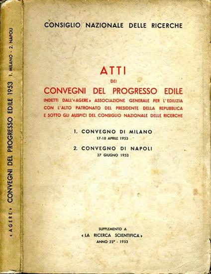 Atti dei Convegni del Progresso Edile - copertina