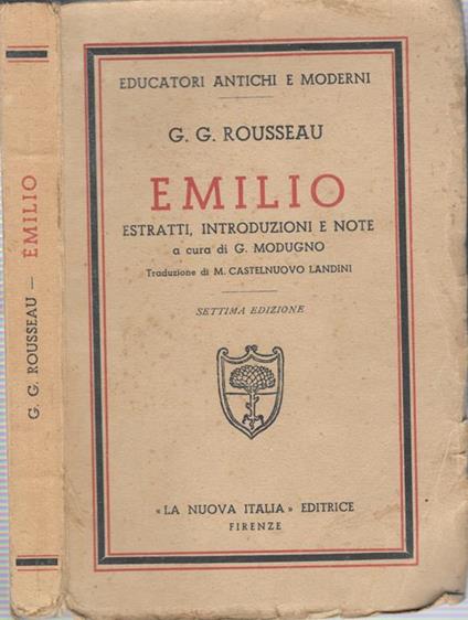 G.G. Rousseau. Emilio. Estratti, Introduzioni E Note - Guido Modugno - copertina