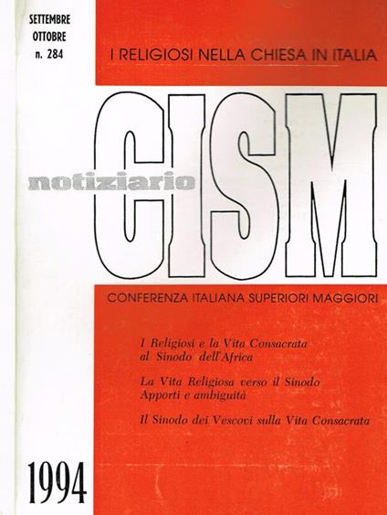Notiziario Cism N.284. Conferenza Italiana Superiori Maggiori - copertina
