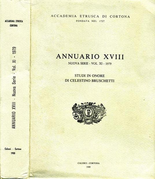 Annuario XVIII. Studi in onore di celestino bruschetti - copertina