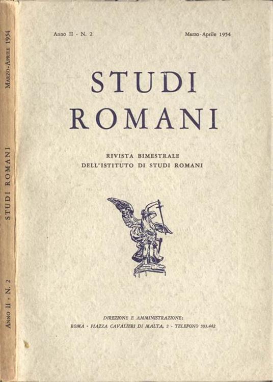 Studi romani-Anno II-n. 2. Rivista bimestrale dell'Istituto Nazionale di Studi Romani - copertina