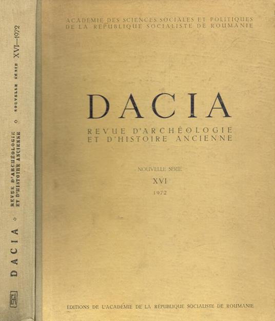 Dacia. Revue d'archeologie et d'histoire ancienne - copertina