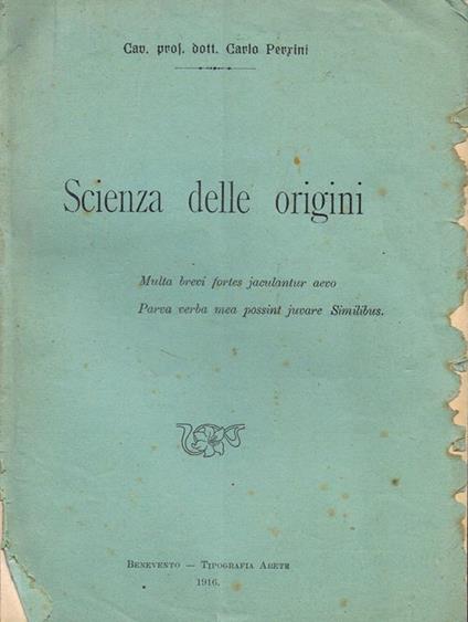 Scienza delle Origini - Carlo Perrini - copertina