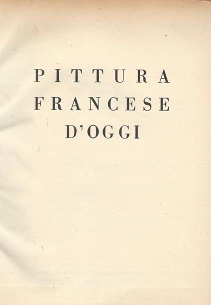 Pittura francese d'oggi - copertina