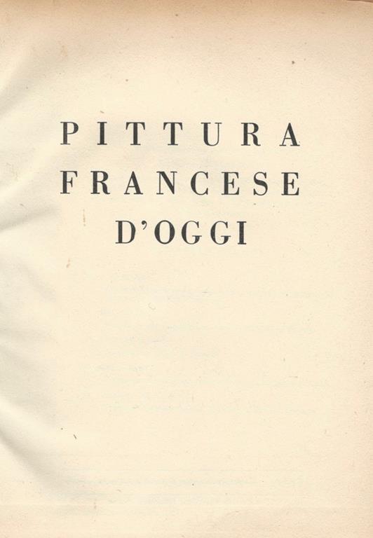 Pittura francese d'oggi - copertina