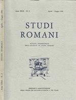 Studi Romani Anno XXIX-NN. 2. Rivista trimestrale dell'Istituto di Studi Romani