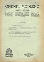 Oriente Moderno Anno Xvii N. 5. Rivista Mensile D'Informazione E Di Sturi Per La Diffusione Della Conoscenza Dell'Oriente, Sopra Tutto Musulmano