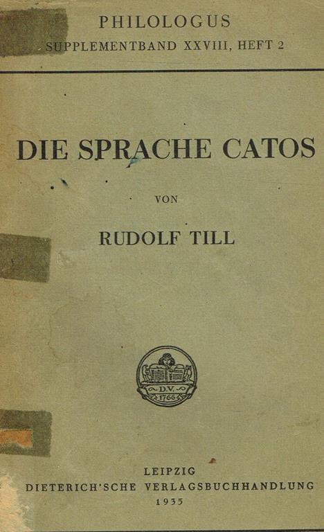 Die Sprache Catos - Rudolf Till - copertina