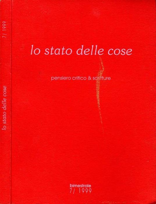 Lo Stato delle Cose. Pensiero critico & scritture - copertina