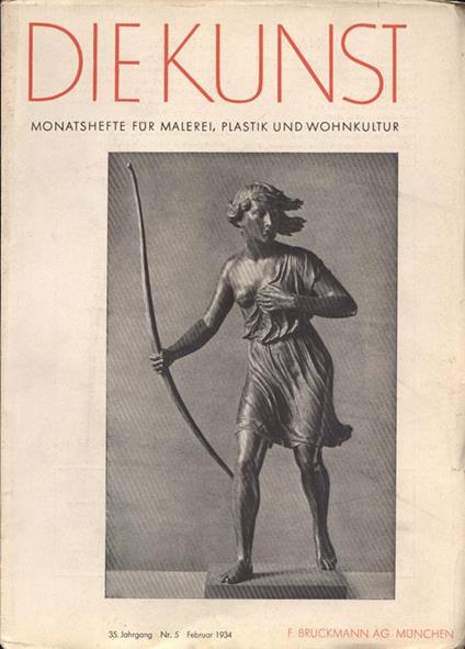 Die Kunst. Anno 35 n. 5. Monatshefte fur malerei plastik und wohnkultur - copertina