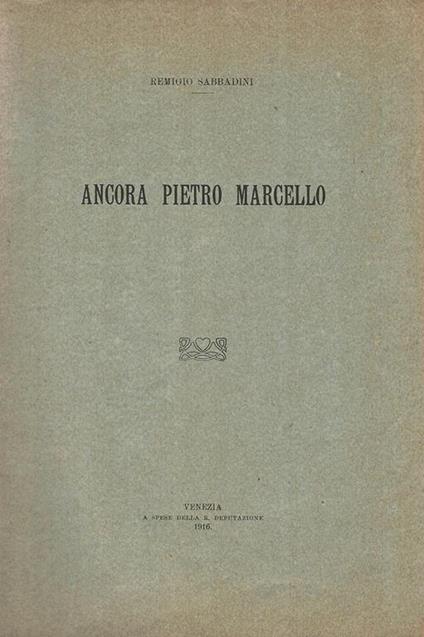 Ancora Pietro Marcello - Remigio Sabbadini - copertina