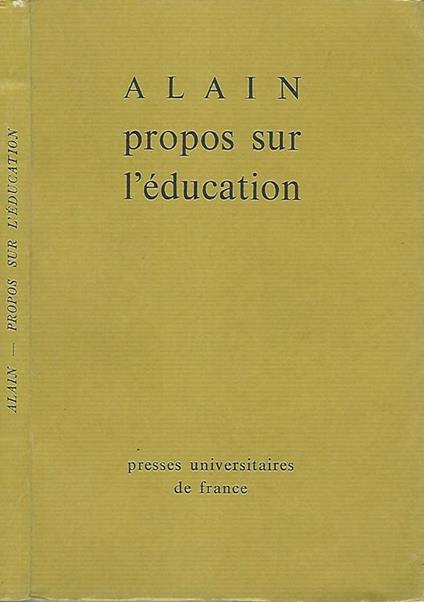 Propos sur L'education - Alain - copertina