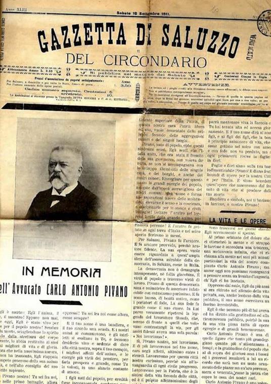 Gazzetta di Saluzzo e del Circondario Anno XlIII 16 Settembre del 1911 -  Libro Usato - Ditta Poveri - | IBS