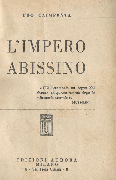 L' Impero Abissino - Ugo Caimpenta - copertina