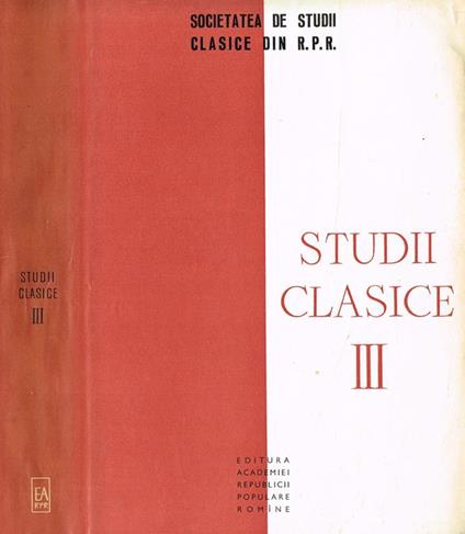 Studii Clasice Vol.Iii - copertina