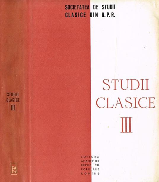 Studii Clasice Vol.Iii - copertina