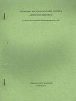 Deutsches Archaologisches Institut Abreilung Istanbul. Sonderdruck Aus Istanbuler Mitteilungen Band 31, 1981