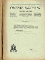 Oriente Moderno Anno Vii N. 4-6-11. Rivista Mensile D'Informazione E Di Sturi Per La Diffusione Della Conoscenza Dell'Oriente, Sopra Tutto Musulmano