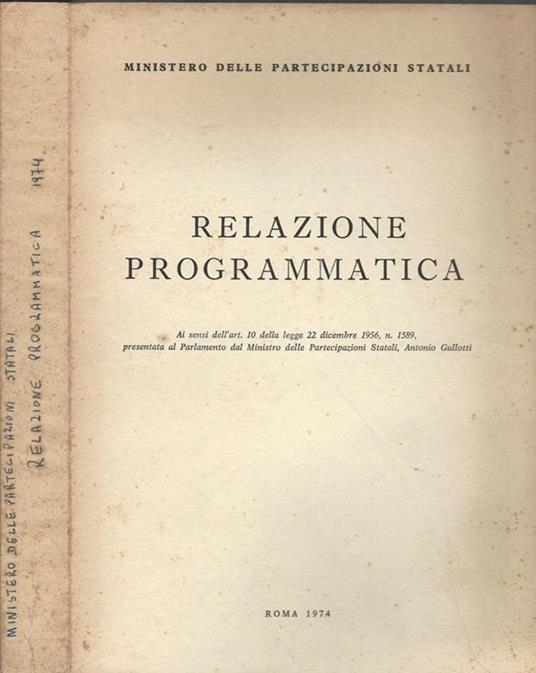 Relazione programmatica - copertina