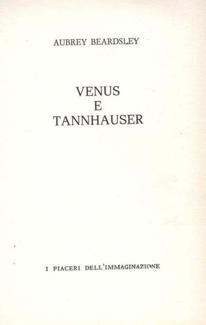 Venus e Tannhauser - Aubrey Beardsley - copertina