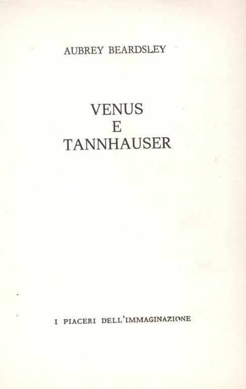 Venus e Tannhauser - Aubrey Beardsley - copertina