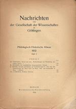 Nachrichten von der Gesellschaft der Wissenschaften zu Gottingen. Philologisch. Historische Klasse