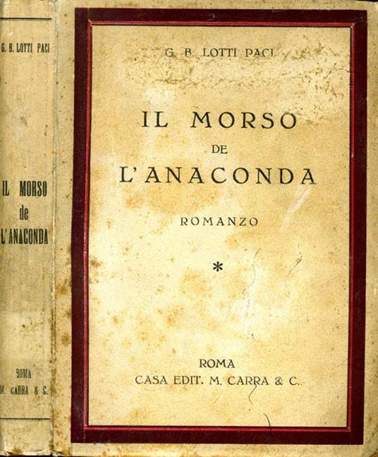 Il Morso dell'Anaconda. Romanzo - copertina