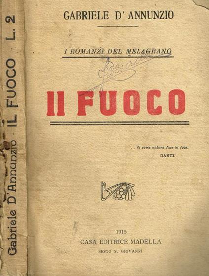 Il Fuoco - Gabriele D'Annunzio - copertina