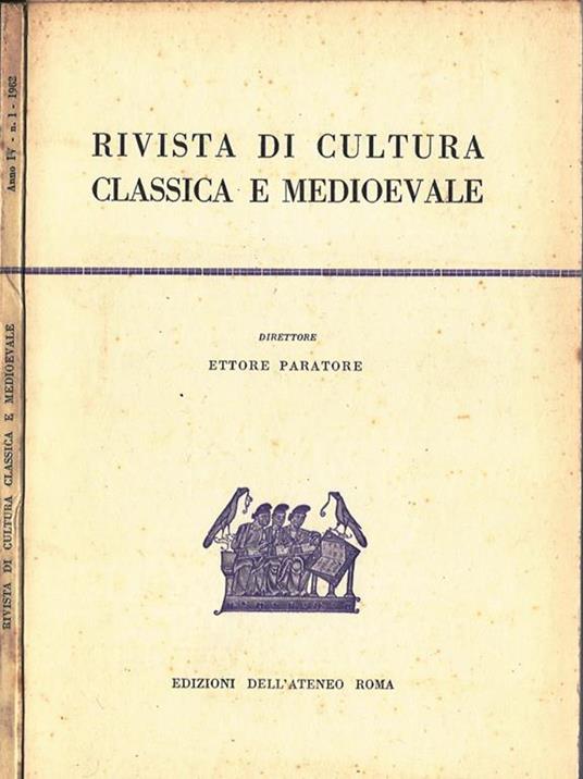 Rivista di Cultura Classica e Medioevale Anno IV-n. 1 - copertina